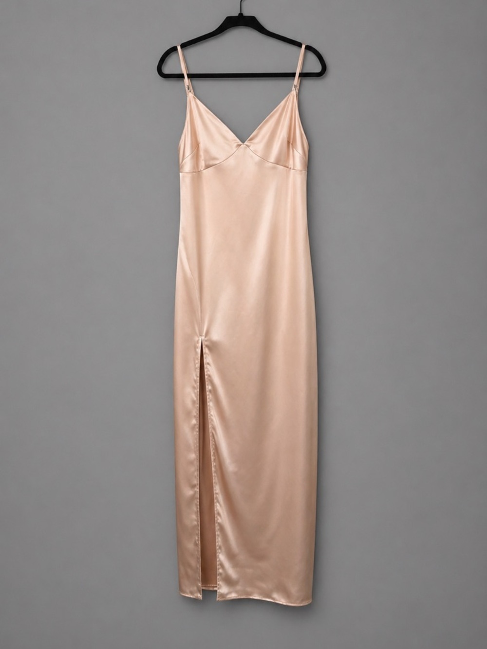 Naked wardrobe satin dreams beige dress